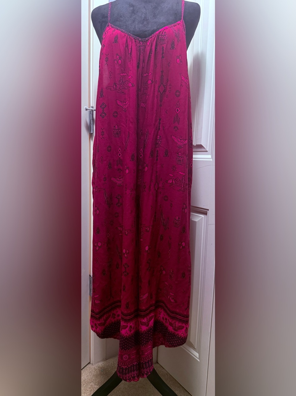 Sleeveless Magenta Printed Jumpsuit